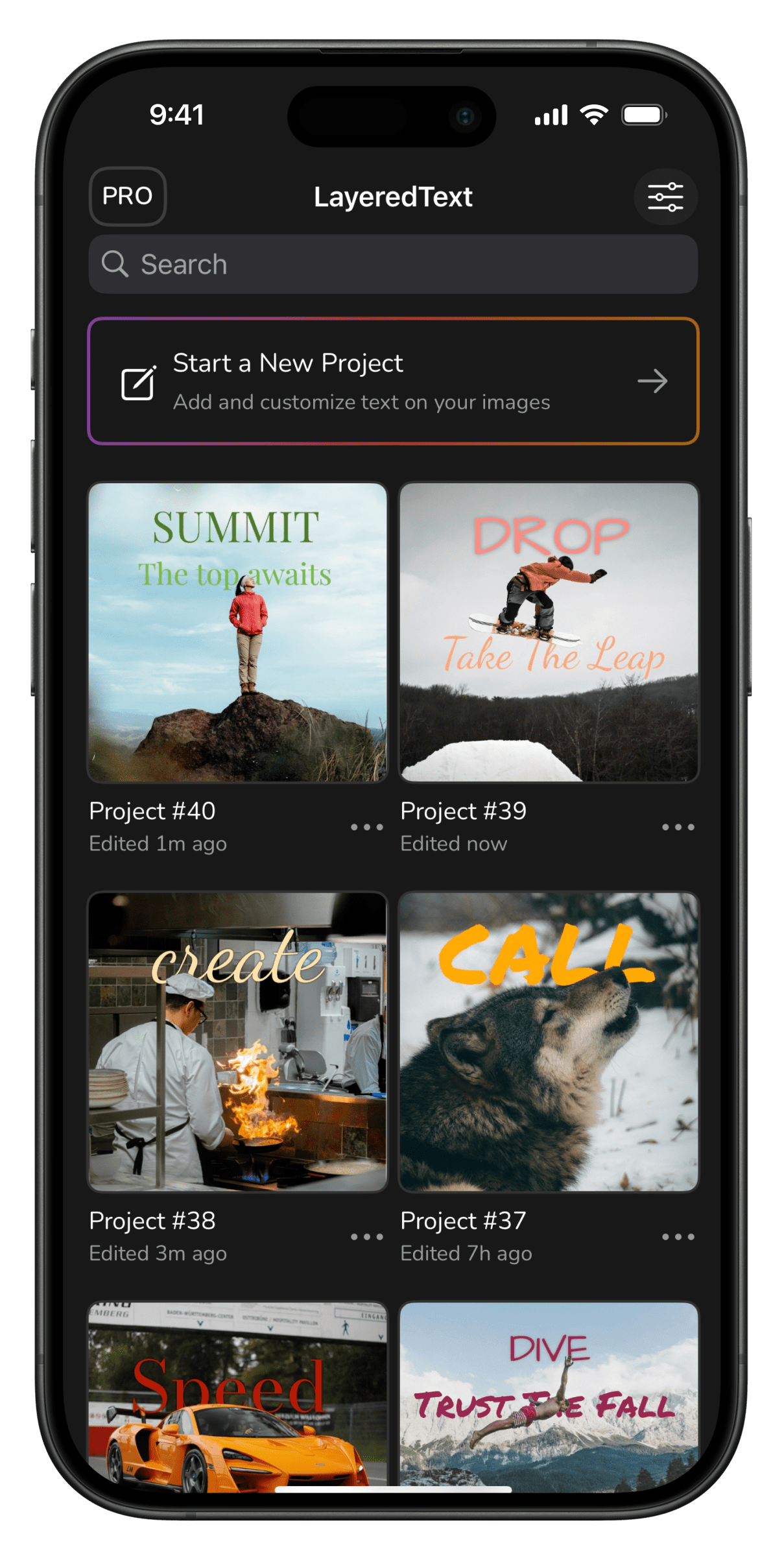 Layered Text App Preview