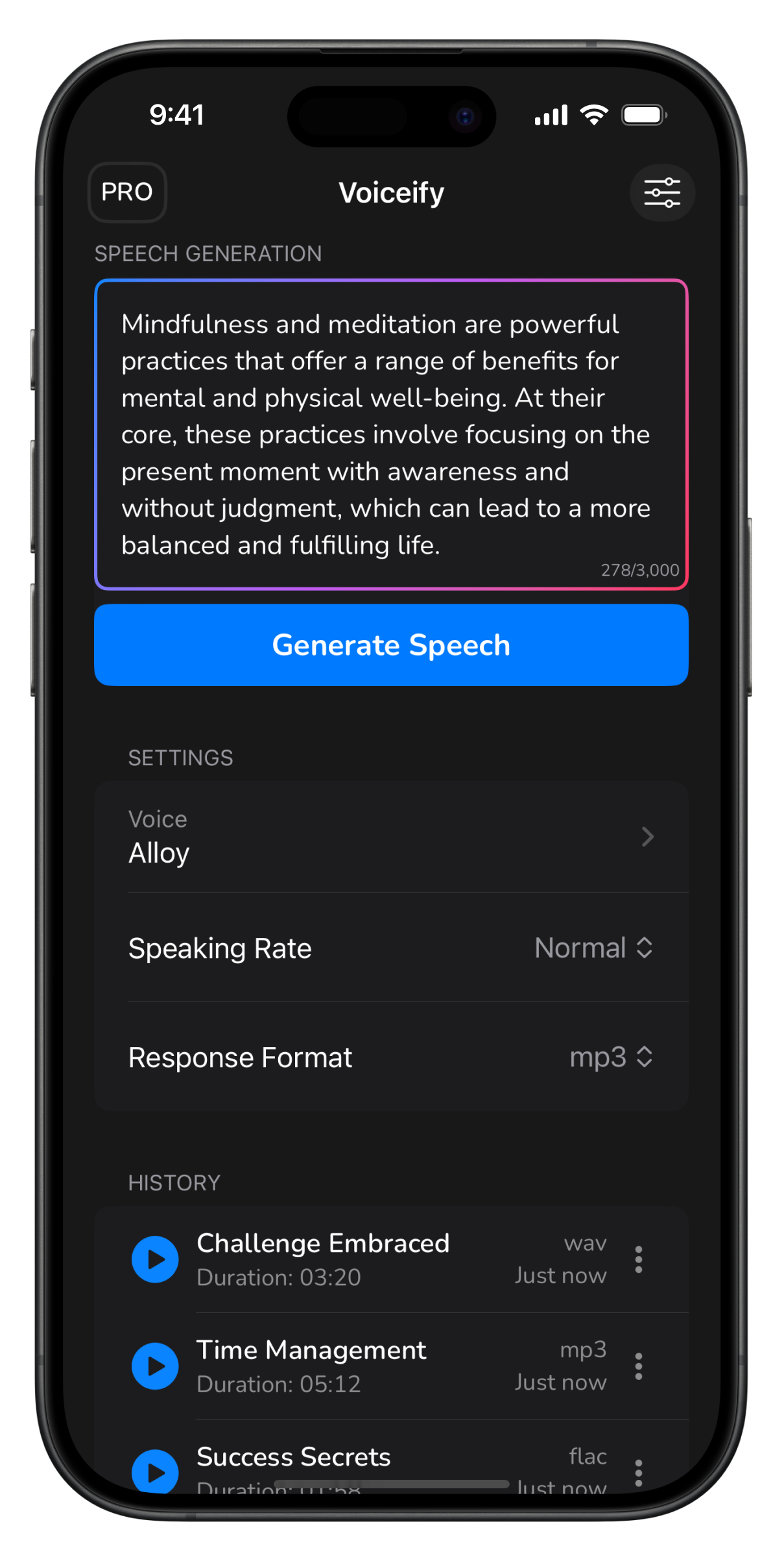 Voiceify App Preview